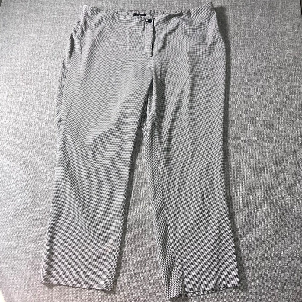 Focus 2000 Pants Womens 20 Gray‎ Houndstooth Relaxed Fit Wide Leg High Rise